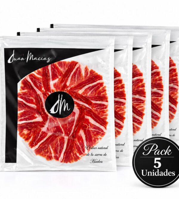 PACK JAMON LONCHEADO SELECCION JUAN MACIAS 80GR 5 UNIDADES